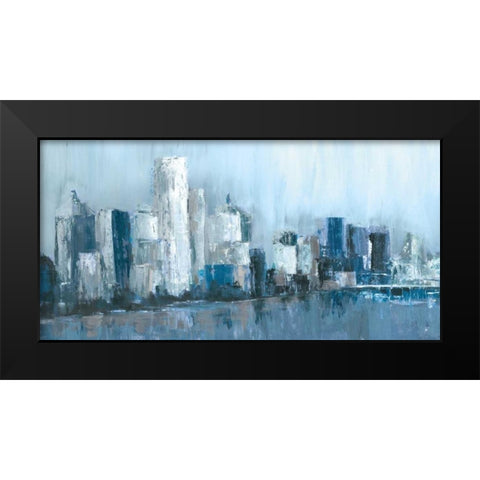 Citylines Black Modern Wood Framed Art Print by Jones, Cy