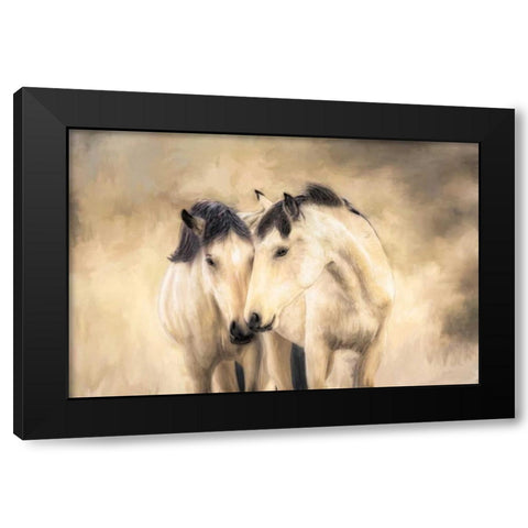 Sisters Black Modern Wood Framed Art Print by Caro, Wendy