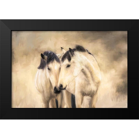 Sisters Black Modern Wood Framed Art Print by Caro, Wendy