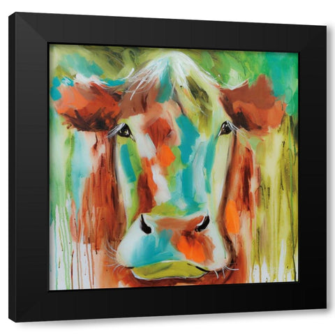 Misty Pasture Black Modern Wood Framed Art Print by Brooks, Amanda J.