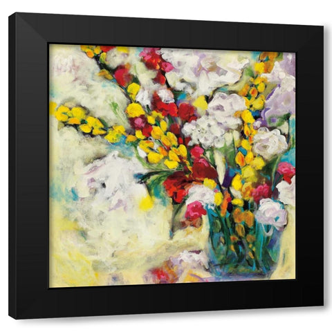 Echoes in Yellow and White  Black Modern Wood Framed Art Print with Double Matting by Eider, Georgia