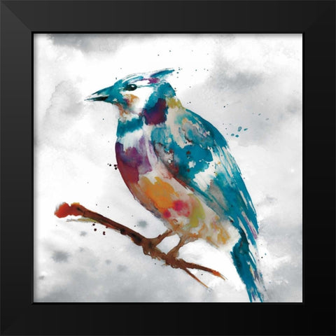 Blue Jay Black Modern Wood Framed Art Print by Fontaine, Stephanie