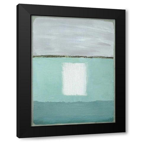 Azure Blue II Black Modern Wood Framed Art Print with Double Matting by Gold, Caroline