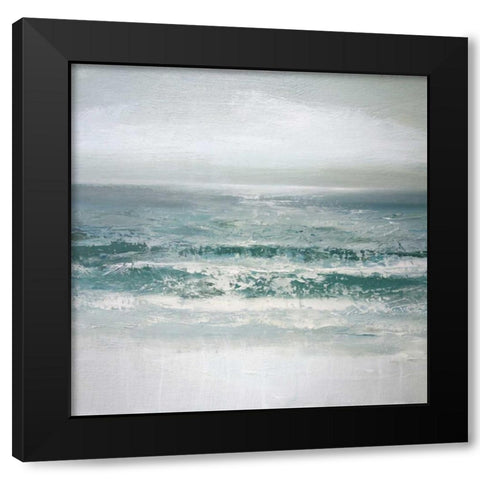 Waves Black Modern Wood Framed Art Print by Gold, Caroline