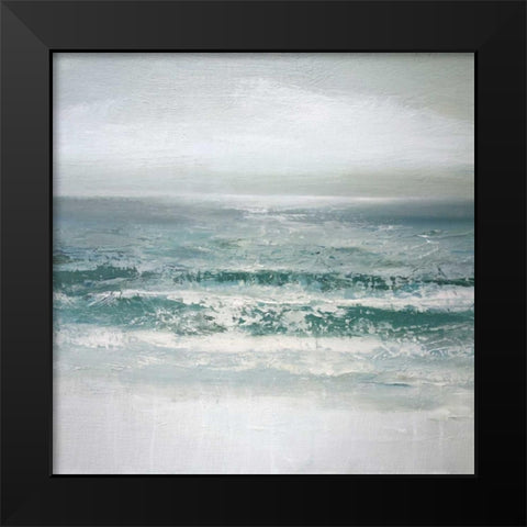 Waves Black Modern Wood Framed Art Print by Gold, Caroline