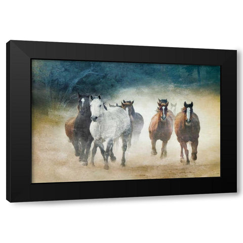 Dust Devils Black Modern Wood Framed Art Print by Caro, Wendy