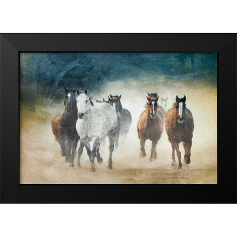 Dust Devils Black Modern Wood Framed Art Print by Caro, Wendy
