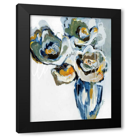 Blooms of Earl Gray Black Modern Wood Framed Art Print with Double Matting by Maritz, Angela