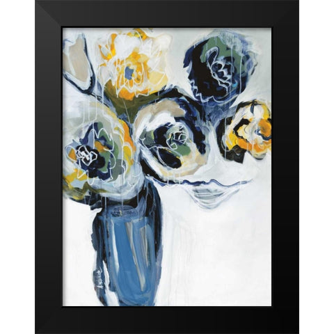 A New Day Blooms Black Modern Wood Framed Art Print by Maritz, Angela