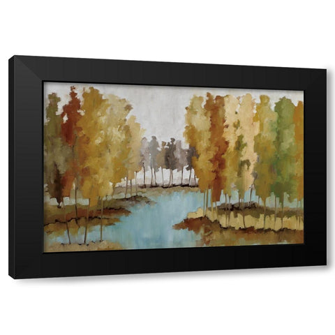 Lake View Black Modern Wood Framed Art Print by Ellens, Jacqueline