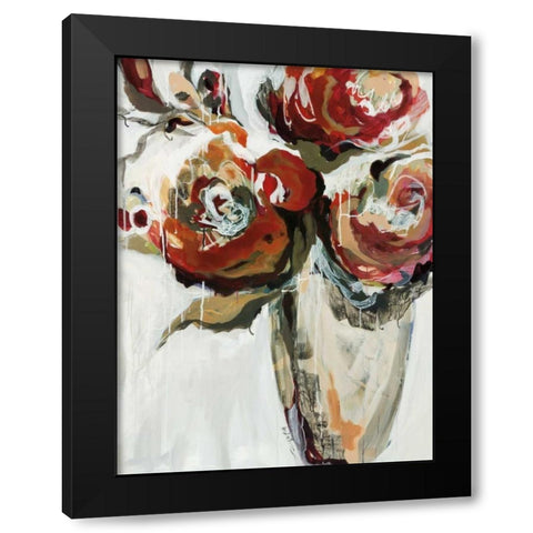Persimmon Blooms Black Modern Wood Framed Art Print by Maritz, Angela