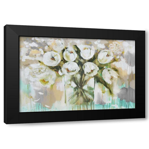 Pure Blanc Tulipa Black Modern Wood Framed Art Print with Double Matting by Brooks, Amanda J.