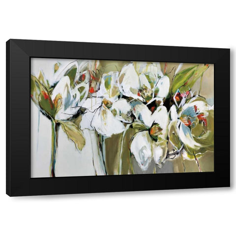 Spring Blooms Black Modern Wood Framed Art Print by Maritz, Angela