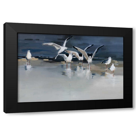 Serenity Black Modern Wood Framed Art Print with Double Matting by Maritz, Angela