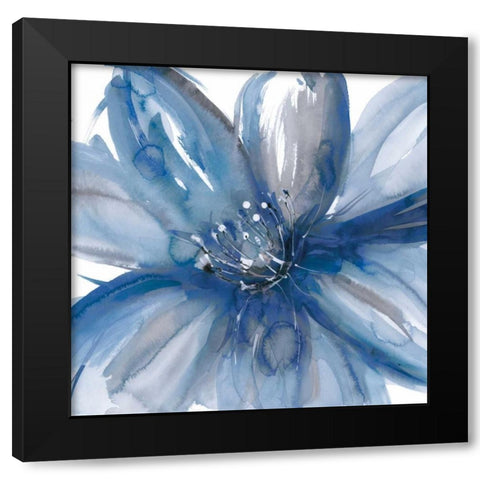 Blue Beauty I Black Modern Wood Framed Art Print by Meyers, Rebecca