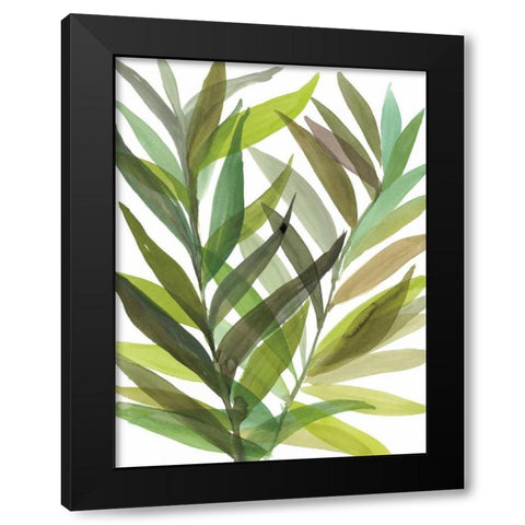 Tropical Greens I Black Modern Wood Framed Art Print with Double Matting by Meyers, Rebecca