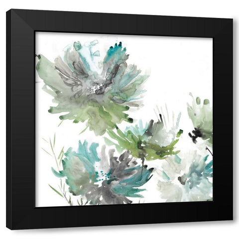 Summer Greens Black Modern Wood Framed Art Print by Meyers, Rebecca