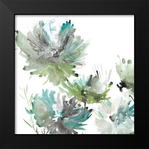Summer Greens Black Modern Wood Framed Art Print by Meyers, Rebecca
