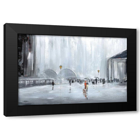 La Gare Black Modern Wood Framed Art Print by Kadmiri, Aziz