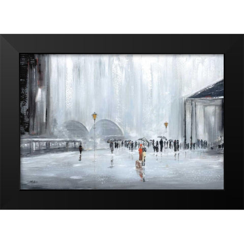 La Gare Black Modern Wood Framed Art Print by Kadmiri, Aziz