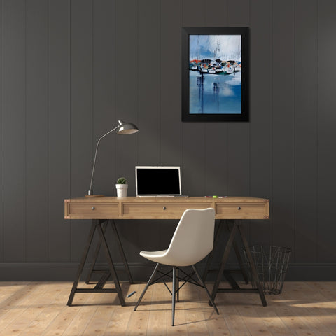 Docked Black Modern Wood Framed Art Print by Fitsimmons, A.