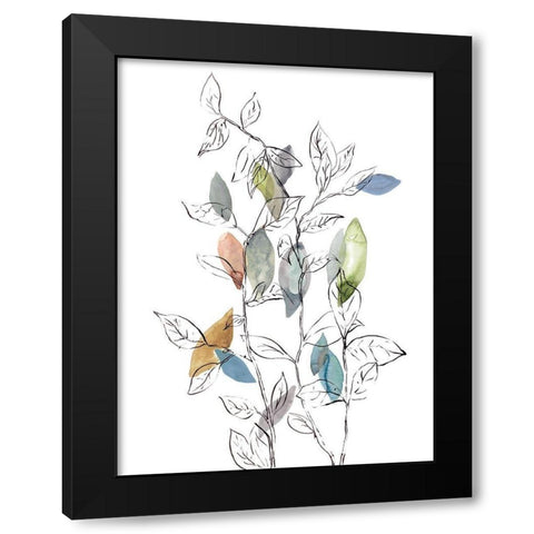 Spring Leaves I Black Modern Wood Framed Art Print by Meyers, Rebecca