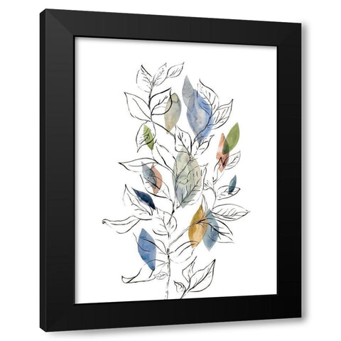 Spring Leaves II Black Modern Wood Framed Art Print by Meyers, Rebecca