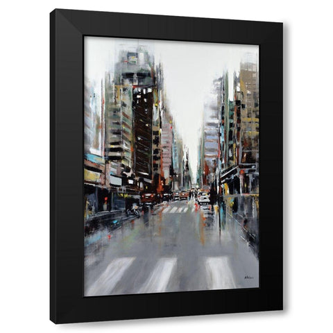 La Ville Black Modern Wood Framed Art Print by Kadmiri, Aziz