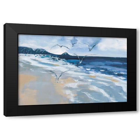 Pacific Breezes Black Modern Wood Framed Art Print with Double Matting by Fitzsimmons, A.