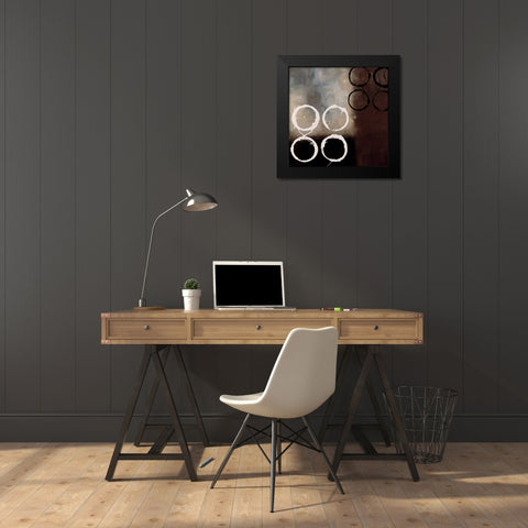 Beige Circles I Black Modern Wood Framed Art Print by Maitland, Laurie