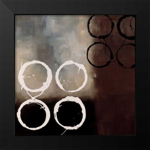 Beige Circles I Black Modern Wood Framed Art Print by Maitland, Laurie