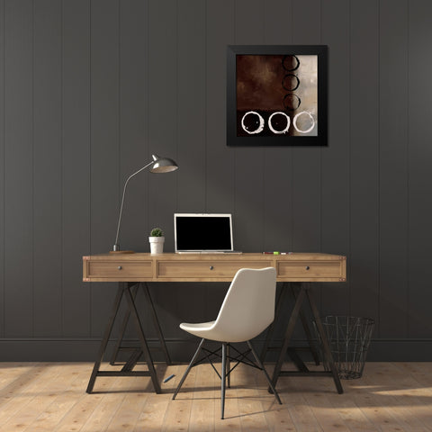 Beige Circles II Black Modern Wood Framed Art Print by Maitland, Laurie