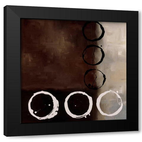 Beige Circles II Black Modern Wood Framed Art Print by Maitland, Laurie