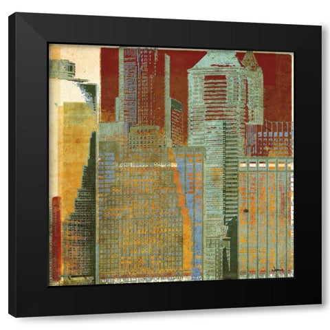 Urban Blocks I Black Modern Wood Framed Art Print by NOAH