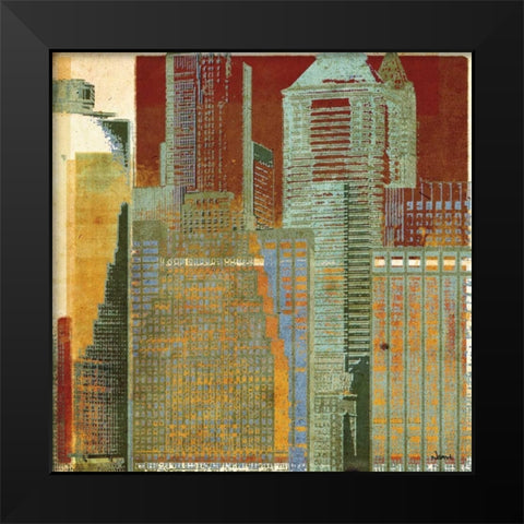 Urban Blocks I Black Modern Wood Framed Art Print by NOAH