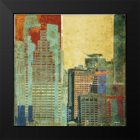 Urban Blocks II Black Modern Wood Framed Art Print by NOAH