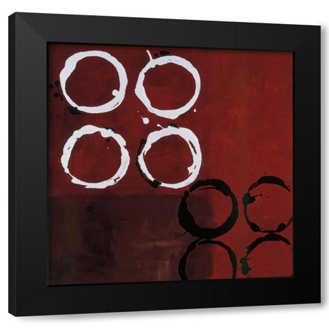 Red Circles I Black Modern Wood Framed Art Print by Maitland, Laurie