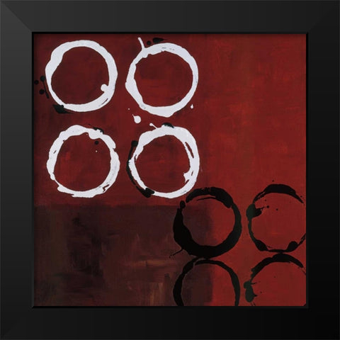 Red Circles I Black Modern Wood Framed Art Print by Maitland, Laurie