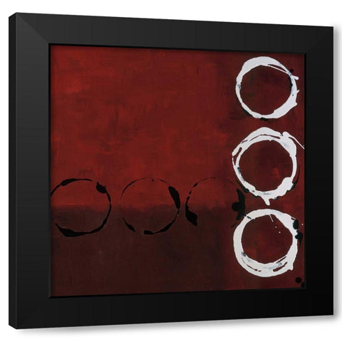 Red Circles II Black Modern Wood Framed Art Print with Double Matting by Maitland, Laurie