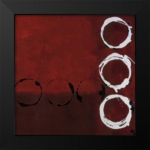 Red Circles II Black Modern Wood Framed Art Print by Maitland, Laurie