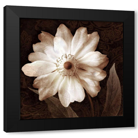 Paisley Blossom II Black Modern Wood Framed Art Print by Mallett, Keith