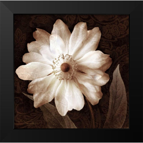 Paisley Blossom II Black Modern Wood Framed Art Print by Mallett, Keith