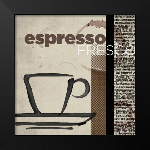 Espresso Fresco Black Modern Wood Framed Art Print by Venter, Tandi