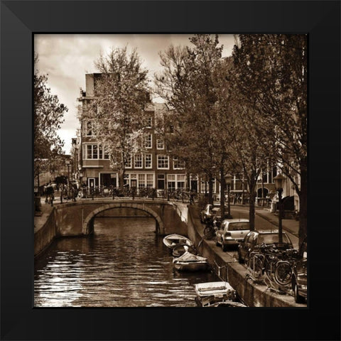 Autumn in Amsterdam IV Black Modern Wood Framed Art Print by Maihara, Jeff
