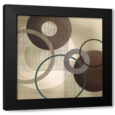 Hoops n Loops I Black Modern Wood Framed Art Print by Venter, Tandi