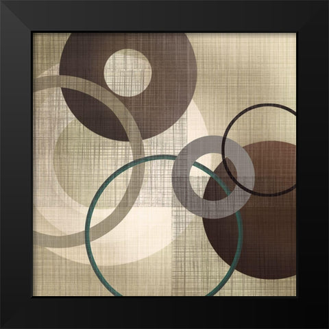 Hoops n Loops I Black Modern Wood Framed Art Print by Venter, Tandi