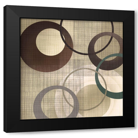 Hoops n Loops II Black Modern Wood Framed Art Print by Venter, Tandi