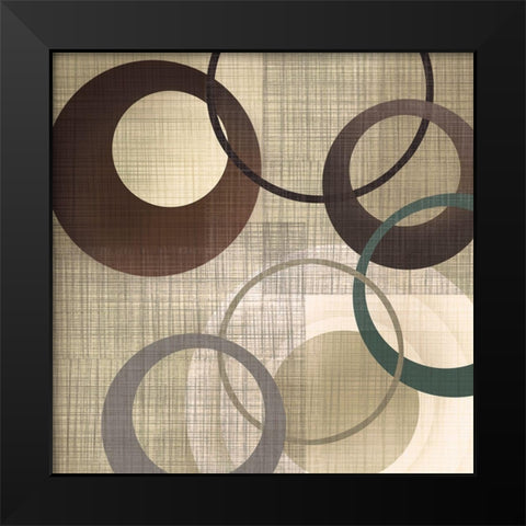 Hoops n Loops II Black Modern Wood Framed Art Print by Venter, Tandi