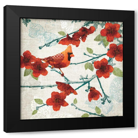 Birds and Butterflies IV Black Modern Wood Framed Art Print with Double Matting by Venter, Tandi