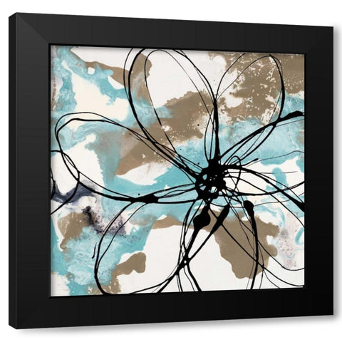 Free Flow I Black Modern Wood Framed Art Print with Double Matting by Barnes, Natasha